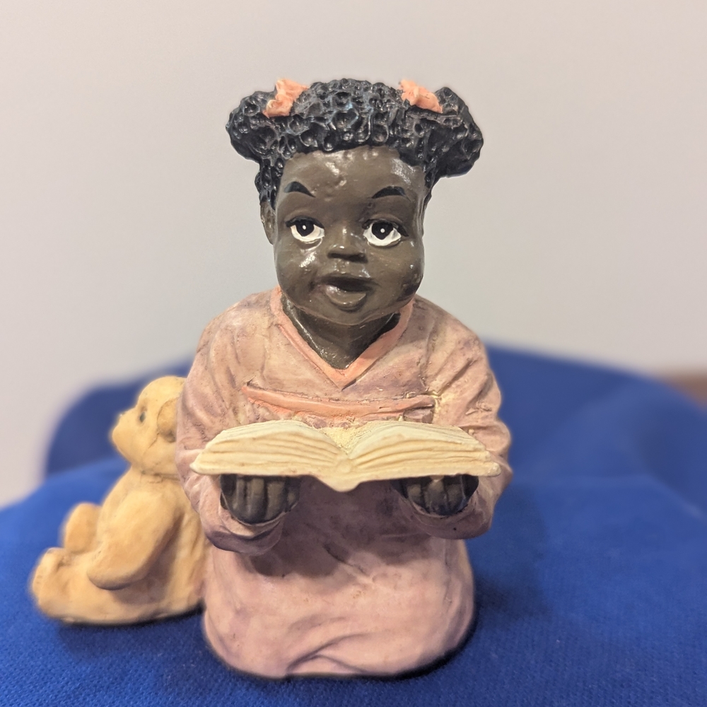 Hand Painted Figurine of Girl Reading A Book. 1998